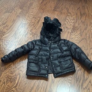 Moncler Black Kids Puffer Jacket with Hood